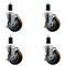Service Caster 4'' SS Maroon Poly Swivel 1-3/8'' Expanding Stem Caster Set with Brake, 4PK SCC-SSEX20S414-PPUB-MRN-TLB-138-4 - alternate 1
